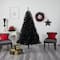 7ft. Pre-Lit Black Artificial Christmas Tree, Clear LED Lights